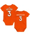 Outerstuff Newborn And Infant Boys And Girls Russell Wilson Orange Denver Broncos Mainliner Player Name And Num In Orange