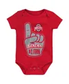 Outerstuff Newborn And Infant Boys And Girls Scarlet Ohio State Buckeyes #1 Fan Foam Finger Bodysuit In Scarlet