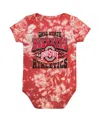 Outerstuff Newborn And Infant Boys And Girls Scarlet Ohio State Buckeyes Lil Rocker Tie-dye Bodysuit In Scarlet