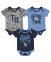Outerstuff Newborn And Infant Boys And Girls Tampa Bay Rays Navy, Light Blue, Heathered Gray Game Time Three-pi In Navy,light Blue,heathered Gray