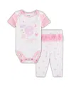 Outerstuff Newborn And Infant Boys And Girls White, Pink Chicago Cubs Spreading Love Bodysuit And Tutu With Leg In White,pink
