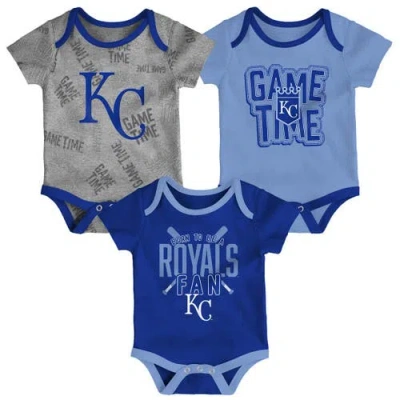 Outerstuff Kids'  Newborn & Infant Kansas City Royals Royal/light Blue/heathered Gray Game Time Three-piece