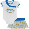 Outerstuff Newborn & Infant Los Angeles Chargers Love My Team Bodysuit & Skirt Set In White