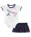 Outerstuff Baby Boys And Girls Detroit Tigers Sweet Bodysuit Skirt Set In Navy,white