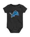 Outerstuff Newborn Baby Boys And Girls Black Detroit Lions Team Logo Bodysuit In Black