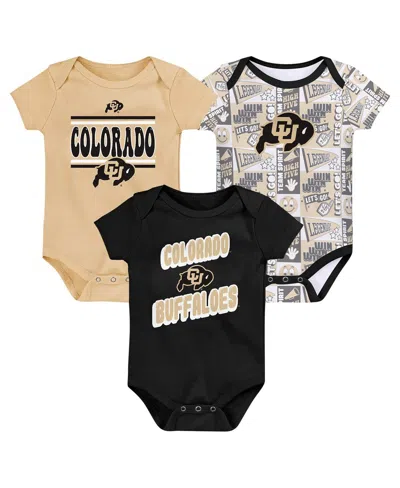 Outerstuff Babies' Newborn Black Colorado Buffaloes Sunday Comics 3-pack Bodysuit Set
