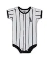 Outerstuff Infant Boys And Girls White Chicago White Sox Pinstripe Power Hitter Coverall In White,black