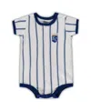 Outerstuff Newborn White/royal Kansas City Royals Power Hitter Short Sleeve Bodysuit In White,royal