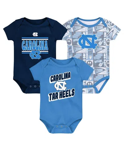 Outerstuff Babies' Newborn Carolina Blue North Carolina Tar Heels Sunday Comics Bodysuit 3-pack