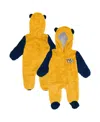 Outerstuff Newborn Gold Nashville Predators Stay Napping Fleece Bunting Full-zip Hooded Sleeper In Yellow