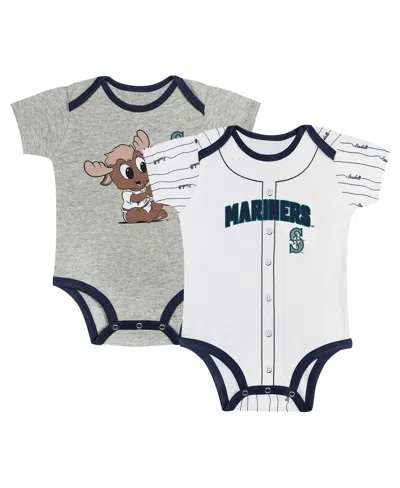Outerstuff Babies' Newborn Infant Gray/white Seattle Mariners Play Ball Bodysuit Set 2-pack