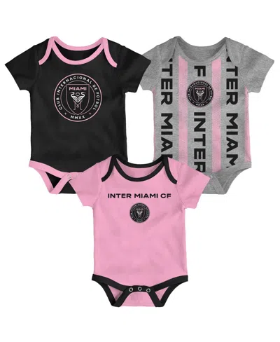 Outerstuff Babies' Newborn Inter Miami Cf Loyal Buddies Bodysuit 3-pack In Pink