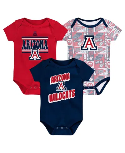Outerstuff Babies' Newborn Navy Arizona Wildcats Sunday Comics 3-pack Bodysuit Set