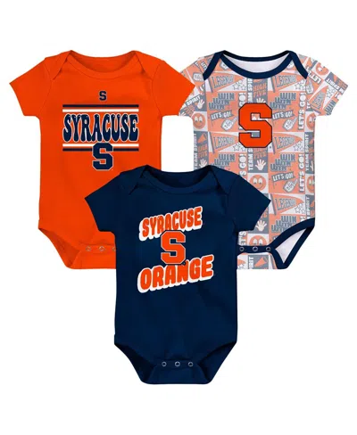 Outerstuff Babies' Newborn Navy Syracuse Orange Sunday Comics Bodysuit 3-pack