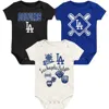Outerstuff Newborn  Los Angeles Dodgers Home Plate 3-piece Creeper Set In Multi
