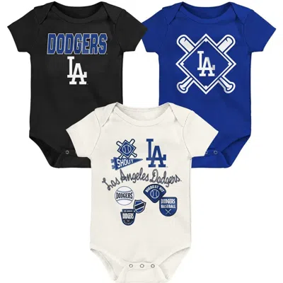 Outerstuff Kids' Newborn  Los Angeles Dodgers Home Plate 3-piece Creeper Set In Multi