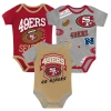 Outerstuff Newborn  San Francisco 49ers First Round Pick Three-piece Creeper Set In Multi