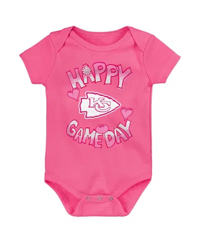 Outerstuff Babies' Newborn Pink Kansas City Chiefs Happy Gameday Bodysuit