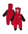 Outerstuff Newborn Red Detroit Red Wings Stay Napping Fleece Bunting Full-zip Hooded Sleeper In Red
