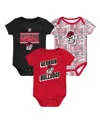 Outerstuff Newborn Red Georgia Bulldogs Sunday Comics 3-pack Bodysuit Set In Red