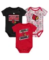 Outerstuff Newborn Red Louisville Cardinals Sunday Comics Bodysuit 3-pack
