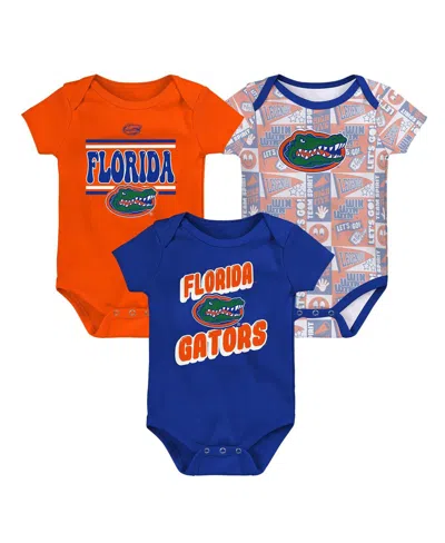 Outerstuff Newborn Royal Florida Gators Sunday Comics 3-pack Bodysuit Set