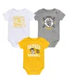 Outerstuff Newborn San Diego Padres Batter Up Bodysuit 3-pack In Multi