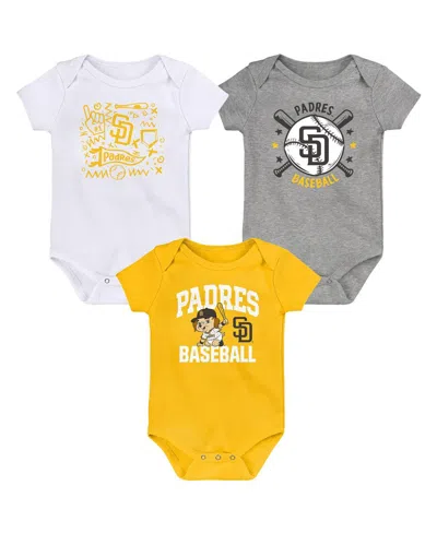 Outerstuff Kids' Newborn San Diego Padres Batter Up Bodysuit 3-pack In Multi