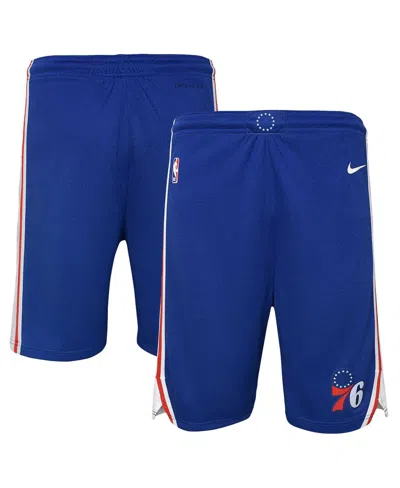 Outerstuff Nike Big Boys And Girls Royal Philadelphia 76ers Swingman Performance Shorts Â Icon Edition