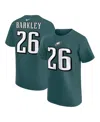Outerstuff Nike Big Boys And Girls Saquon Barkley Midnight Green Philadelphia Eagles Player Name Number T-shirt In Green