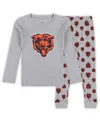 Outerstuff Preschool 2-piece Heather Gray Chicago Bears Long Sleeve T-shirt And Pants Sleep Set In Gray