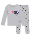 Outerstuff Preschool 2-piece Heather Gray New England Patriots Long Sleeve T-shirt And Pants Sleep Set In Gray