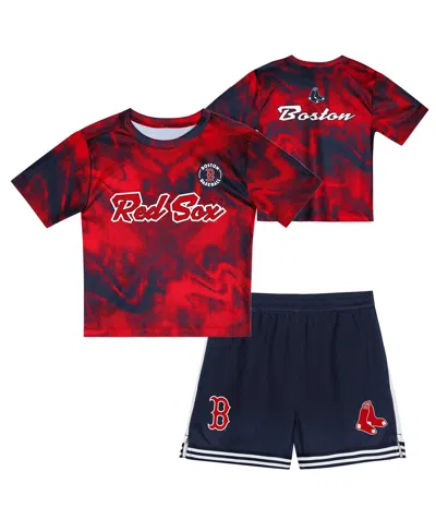 Outerstuff Kids' Preschool 2-piece Red Boston Red Sox Hitter Infielder Set
