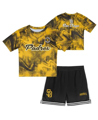 Outerstuff Kids' Preschool 2-piece Gold San Diego Padres Hitter Infielder Set