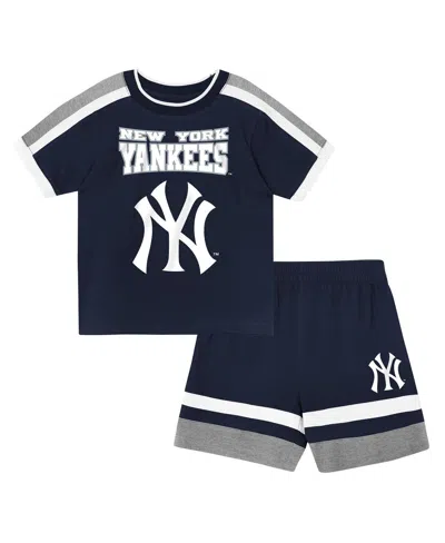 Outerstuff Preschool 2-piece Navy New York Yankees Ground Ball T-shirt And Shorts Set In Multi