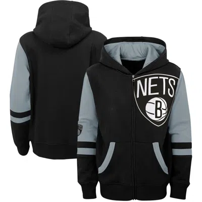 Outerstuff Kids'  Preschool Black Brooklyn Nets Straight To The League Full-zip Hoodie