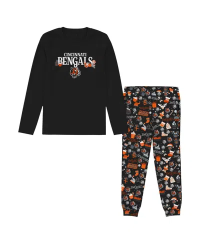 Outerstuff Kids' Preschool Black Cincinnati Bengals Chestnut Holiday Sleep Set