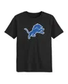 Outerstuff Big Boys And Girls Black Detroit Lions Primary Logo T-shirt In Black