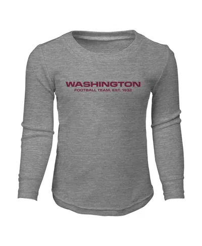 Outerstuff Babies' Preschool Boys And Girls Heather Gray Washington Football Team Long Sleeve T-shirt And Pants Sleep S