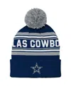 Outerstuff Preschool Boys And Girls Navy Dallas Cowboys Jacquard Cuffed Knit Hat With Pom In Navy