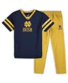 Outerstuff Preschool Boys And Girls Navy, Gold Notre Dame Fighting Irish Red Zone Jersey And Pants Set In Navy,gold