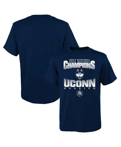 Outerstuff Babies' Preschool Boys And Girls Navy Uconn Huskies 2023 Ncaa Men's Basketball National Champions T-shirt