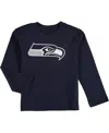 Outerstuff Preschool Boys And Girls Seattle Seahawks Team Logo College Navy Long Sleeve T-shirt In Navy