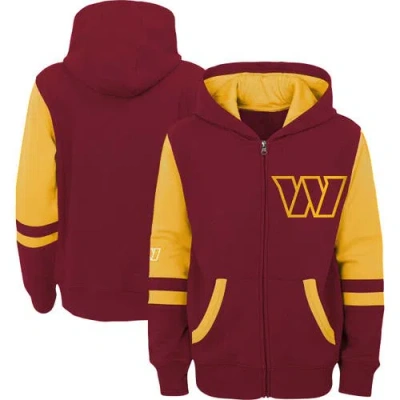 Outerstuff Kids'  Preschool Burgundy Washington Commanders Stadium Color Block Full-zip Hoodie In Brown