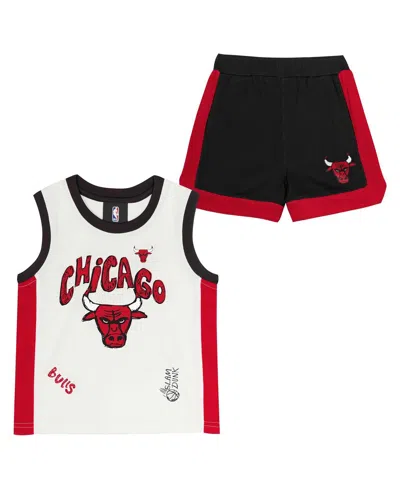 Outerstuff Preschool Chicago Bulls Mesh Tank Top And Shorts Set In White