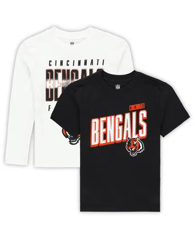 Outerstuff Kids' Preschool Cincinnati Bengals The Mix Combo T-shirt Set In Black