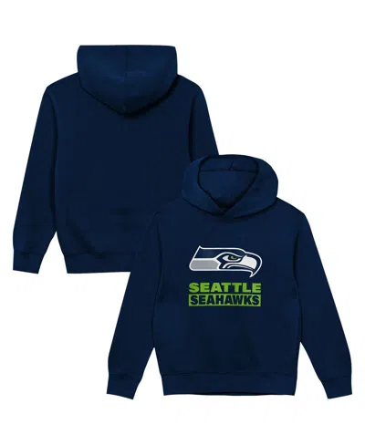 Outerstuff Kids' Preschool College Navy Seattle Seahawks Back To Basics Hoodie In Multi