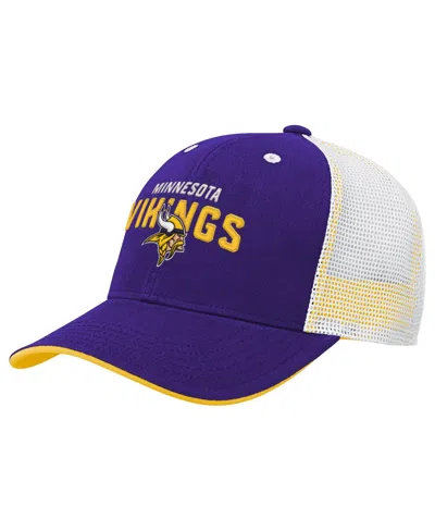 Outerstuff Kids' Preschool Core Lockup Minnesota Vikings Trucker Adjustable Baseball Cap In Purple