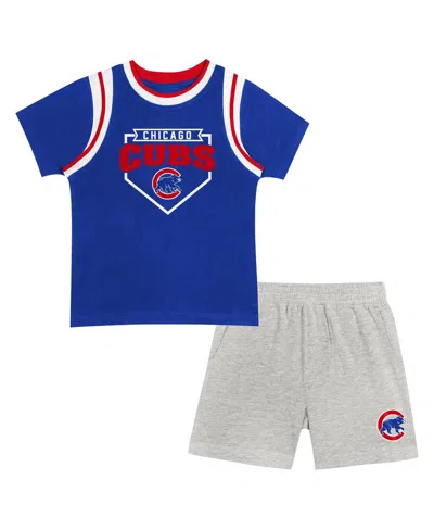 Outerstuff Kids' Preschool Fanatics Chicago Cubs Loaded Base T-shirt Shorts Set In Blue