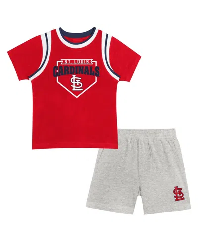 Outerstuff Kids' Preschool Fanatics St. Louis Cardinals Loaded Base T-shirt And Shorts Set In Red
